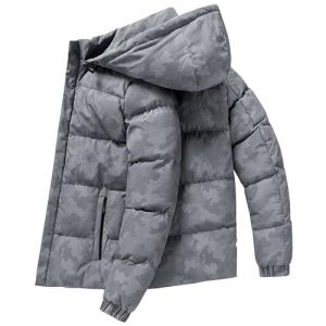 L SERVER Manteau Gar&ccedil;on avec Capuche Coupe-vent et Imperm&eacute;able Veste Enfant Chaud Parka Epais Hiver Blouson &agrave; Mode, Gris, 14-15 ans (LSERVER, neuf)