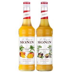 MONIN - Assortiment Sirop MONIN Saveurs Mangue et Fruit de la Passion - Pour Cocktail Avec ou Sans Alcool, Thé Glacé, Limonade - Arômes Naturels - Bouteille en Verre - 2 x 70 cl (B.L.K, neuf)