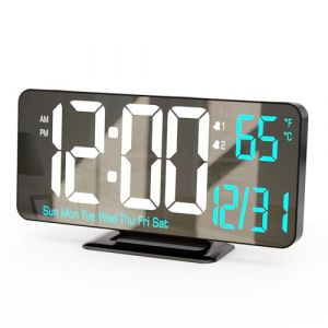 KOSUMOSU Réveil Numérique 17cm Noir Chambre Double Alarme Date Seconde Jour de la Semaine 12/24 Heures Variation Température Horloge Ordinateur Horloge LED (KOSUMOSU TECHNOLOGY, neuf)