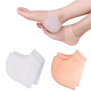 2 Paires Silicone Respirant Protège Talons en Gel, Protège Talon Silicone, Protege Talon en Gel, Ajustables Respirant Coussinets de Talon Protection, pour Fasciite Plantaire, Tendinite, Douleur Talon (WANGNA STORE, neuf)