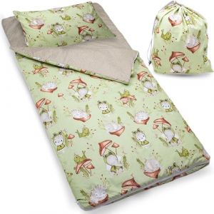 PinkZebra Sac de Couchage 140 x 75 cm + taie d'oreiller 60 x 40 cm pour Fille et Enfant Sac de Couchage Enfant avec taie d'oreiller, Sac de Couchage en Coton Double Zip avec Garage et Sac, Oeko-Tex (PinkZebra., neuf)