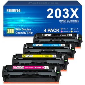 Palmtree 203X Cartouche de Toner Compatible pour HP 203X Toner pour HP 203A CF540X pour Color Laserjet Pro MFP M281fdw M254dw M281fdn M280nw M254nw M254dn M281 M254 Noir Cyan Magenta Jaune, 4-Pack (InkLabs, neuf)