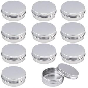 GHPKOTW 10 Pièces Pots En Aluminium Boite Aluminium Pot Cosmetique Vide 5Ml，Petite Boite Metallique Ronde, Pots De Contenants Cosmétiques Vides Pour Baume À Lèvres, Lotion, Crèmes (ZBr4469, neuf)