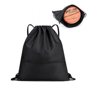 Moguxb Sac de Sport à Cordon Noir Sac de Gym Sac de Sport Étanche Pliable Sac à Dos Sacs à Cordon de Grande Capacité Unisexe pour Plage, Sport, Fitness (TBsister, neuf)