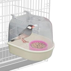 Tktouci Bain d'oiseaux pour Perruches | Bo&icirc;te &agrave; Nourriture Transparente Amovible | Mangeoire Exterieure pour Oiseaux - pour Animaux De Compagnie, Voli&egrave;re, Pinson, Perruches Moines, Int&eacute;rieur Et (tinkea, neuf)