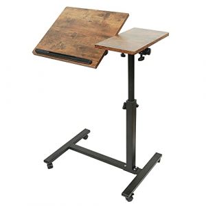 Drumm Table de Lit pour Ordinateur Portable,Table de lit avec Roulette,Réglable en Hauteur, avec roulettes Verrouillables,Bureau Debout, Table d'ordinateur Mobile,Pliable,60 * 34.5 * 58/90cm (jusiZL, neuf)