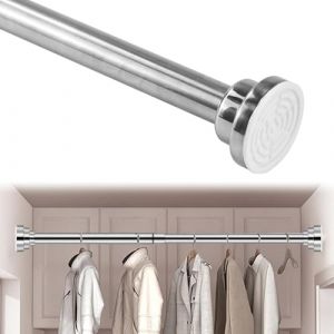 HEKOBAG Tringle à Vêtements Extensible, 38-58cm Barre Penderie Extensible sans Perçage Antidérapant, Tringle Penderie Extensible en Inox, Tringle à Vêtement Extensible pour Dressing, Armoire, Chambre (LYDIA LTD, neuf)