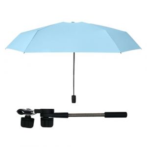 Parasol de poussette pour bébé, 90 cm, grand parasol UV pour poussette, pare-soleil de poussette à 360 ° avec pince de fixation réglable, parapluie de poussette 2 en 1 à clip, parasol pour (vastage, neuf)