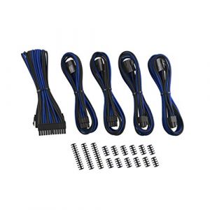 Kit d'extension de c&acirc;ble CableMod Classic ModMesh (S&eacute;rie 8+8, Noir/Bleu) (MemoryC, neuf)