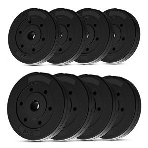 wuuhoo® disques d'haltères en Ciment Mike 30mm, Set 20kg - 30kg, revêtu en Noir, 1,25, 2,5, 5, 10 kg, disques de Poids en Plastique pour haltères Longs, Fitness à Domicile - Set 2-30kg (wuuhoo_shop, neuf)