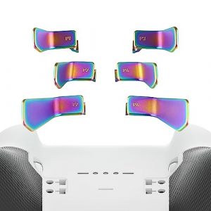 eXtremeRate 6 pcs Palettes Métalliques pour Xbox One Elite/Elite Seies 2/Elite 2 Core Manette, Swift Palettes pour Xbox One Elite/Elite Seies 2 Manette, Bleu et Violet et l'arc-en-Ciel (Easequote-Store, neuf)