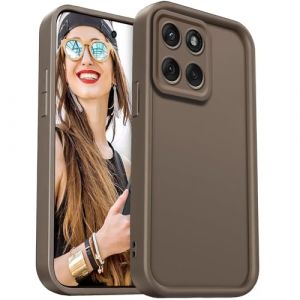 DESSEN Coque pour Motorola Moto G56 5G &Eacute;tui - Silicone Housse Antichoc Protection Cam&eacute;ra Case Portable Souple TPU Cover Bumper, Marron (Woshanya, neuf)