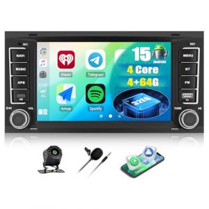 CAMECHO [4+64G] Android 15 Autoradio pour VW Touareg 2004-2011/VW T5 Multivan 2004-2009, Navi Wireless Carplay, 7 Pouces Ecran Tactile 2 Din Radio Android Auto Bluetooth WiFi FM/RDS +Cam&eacute;ra de Recul (Icamecho, neuf)