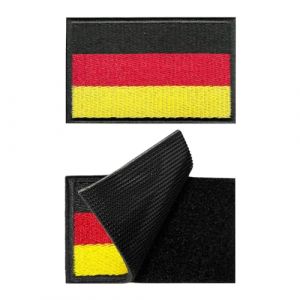SUCIKORIO Lot de 2 &eacute;cusson &agrave; Coudre Allemagne Tissus Patch Autocollant Textile &eacute;cusson Drapeau Allemand Ecusson Scratch Militaire Patchs Brod&eacute;s Airsoft Patch Pour Sac &agrave; Dos, Conception de Bricolage (Darmoo, neuf)