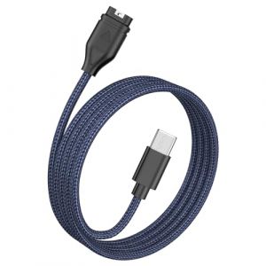 Chargeur Compatible avec Garmin Vivoactive 5/Vivoactive 4/Vivoactive 3/Venu/Venu 2s/Venu 3s/Venu 3/Forerunner 255/Forerunner 55/Forerunner 245 Music,100cm C&acirc;ble Chargeur pour Venu 3s (Bleu USB_C) (DgYuanLiYuan, neuf)