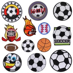 JMZLLRX Patchs de Sport - 13 PCS Patchs de Football Brod&eacute; Thermocollant, Ecussons &agrave; Coudre pour V&ecirc;tements, Sacs &agrave; Dos, Jeans, Chapeau (JiaMai Store, neuf)