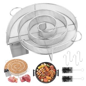 TNOMSNO Générateur de Fumée Froide Ronde, 304 Acier Inoxydable Générateur de Fumée Froide Générateur de Fumee Froide Pour Fumoir avec 2 Brosse et 4 Crochet pour Fumoir Fumage Viande Poisson Grille (CLARITINSHOP, neuf)