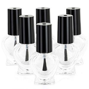 TRIXES 6 Flacons Vides de Vernis à Ongles en Forme de Cœur (Digiflex FR, neuf)
