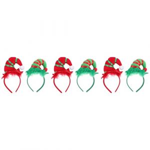 FOMIYES 6 Pièces Bandeau De Noël Casque De Lutin De Noël Sapin De Noël Couvre-chef De Noël Cerceau De Cheveux D'elfe -tête Décoratif De Noël Casque D'elfe La Cloche La Plume En Tissu (Family&Personal, neuf)