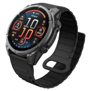 MYSNBKN 22mm Quick Fit Silicone Magnetic Strap for Fenix 8 47mm/Fenix 7/Fenix 7 Pro/Fenix 6/Fenix 6 Pro/Fenix 5/Fenix 5 Plus/Fenix EPIX, Bracelet montre pour Forerunner 935/945/955/965 (MYSNBKN-FR, neuf)