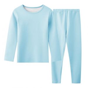 Hoseay Ensemble sous-v&ecirc;tement Thermique Enfant, Chaud Polaire Haut Manches Longues et Pantalon 2 Pi&egrave;ces Thermiques Set, V&ecirc;tements de Sport Ski Hiver pour Gar&ccedil;on 12-13 Ans, Bleu (Hoseay, neuf)