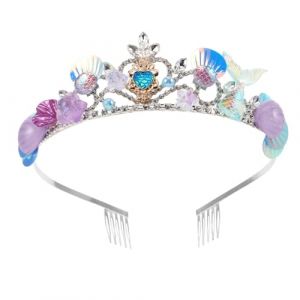 FRCOLOR Couronne Coquillage Sir&egrave;ne pour Femmes Bandeau Cheveux Accessoires D&eacute;guisement de F&ecirc;te Th&egrave;me Oc&eacute;anique (White Beach, neuf)