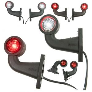 Web Truck 2 x LED caoutchouc feu de gabarit latéral 12V 24V avec homologation E feu de position voiture camion caravane voiture lampe lumière blanc rouge carré court (WEB TRUCK, neuf)
