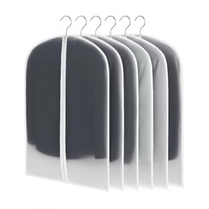 Housses à Vêtements Légères CNMTCCO Lot de 6 Transparentes 60x140 cm Anti‑poussière Imperméables Résistantes à l’humidité et à la moisissure pour Robes, Vestes, Chemises – Rangement & Protection (admadseller OÜ, neuf)