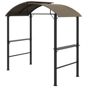 Outsunny Pavillon de Barbecue 1,1 x 2,3m BBQ avec Crochets, abri de Barbecue Pavillon de Jardin résistant aux intempéries avec Toit en Polyester, 2 étagères latérales, pour Grils jusqu'à 100 cm, (AOSOM-DE, neuf)