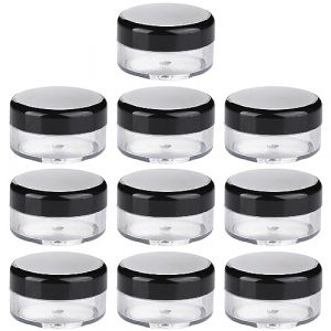 RGZD 10pcs Contenants Cosmétiques, Pots D'échantillons de Voyage, Petite Pots Ronds Clairs Vides, Mini Pots Cosmétiques Vide, pour Crème, Échantillons, Poudre, Baume à Lèvres (CAMPBELL INTERNATIONAL TRADE LIMITED, neuf)
