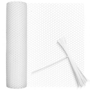 Grillage plastique filet poule grillage souple cl&ocirc;ture en plastique trou de 8mm filet pour poulailler (Blanc, 40cm&times;5m) (Lefunom-eu, neuf)