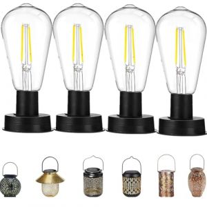 Lot de 4 lampes solaires pour l'ext&eacute;rieur - Lampes solaires de rechange pour lampes de jardin - Lanterne solaire de 8 cm - Lampions d'ext&eacute;rieur r&eacute;sistants aux intemp&eacute;ries - Lampe de camping solaire (4 (wuhanshiyihekejiyouxiangongsi, neuf)