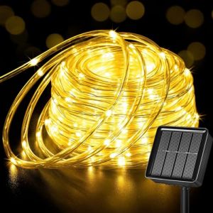 Fonysien 10M 100LEDs Tube de Lumi&egrave;re Solaire Ext&eacute;rieure, &Eacute;tanche Guirlande Tube Solaire avec 8 Modes LED Guirlande Lumineuse Tube pour No&euml;l Mariage Jardin Piscine (Fonysien, neuf)