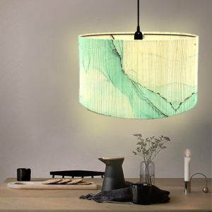 Morbuy Vintage Abat Jour Plafond, Marbre Impression Tambour Abats-Jour R&eacute;tro D&eacute;cor Abat-Jour pour Lampe de Chevet Lampe de Table D&eacute;cor de Bureau Accessoires de Bureau (Turquoise) (Morbuy, neuf)