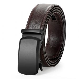 JasGood Ceinture &agrave; cliquet en cuir pour homme avec boucle coulissante automatique r&eacute;glable, 3,5 cm de large, 115cm: 88cm-104cm Taille Verstellbar (JasGood Official Store, neuf)