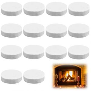 14 Pièces Éponge en Céramique pour Cheminée, 8 x 8 x 2cm Pelotes en Céramique pour Bioéthanol, Rondes, pour Poêle au Bioéthanol, Cheminée à Gel, Chambre de Combustion, Facile à Utiliser (Blanc) (MCLMYEU, neuf)