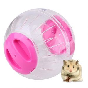 Boule d'exercice pour Hamster, Mini-Hamster Transparent de 4,7 Pouces | Activité de Hamster | Roue Silencieuse | Jouets pour Animaux(Rose) (Takcoff, neuf)