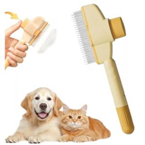 Brosse Anti-Poils Morts, Brosse Chat, Peigne Autonettoyant Pour Chat,(Jaune) (guangzhoukoucubaihuoshanghang, neuf)