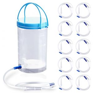 Kit de lavement de qualit&eacute; sup&eacute;rieure : Kit de lavement 1200 ml, kit complet de lavement pour le nettoyage du c&ocirc;lon, irrigateur pour le nettoyage c&ocirc;lon, comprenant 10 tubes pour c&ocirc;lon sans BPA (26 cm) (ANDRECHR, neuf)