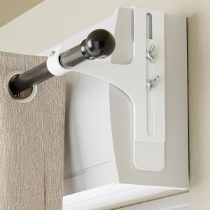 saffruff Lot de 2 Supports de Tringle &agrave; Rideaux sans per&ccedil;age, Support Rideau Coffre volet Roulant, m&eacute;tallique et Durable, &Oslash;20-28 mm, Tringle Rideau sans per&ccedil;age Coffre volet Roulant, Blanc (Hank Storage, neuf)