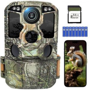 KJK 4K 84MP Cam&eacute;ra de Chasse avec Transmission APP par T&eacute;l&eacute;phone, Cam&eacute;ra de Surveillance WiFi Bluetooth avec D&eacute;tecteur de Mouvement, Vision Nocturne, Carte SD de 64GB et 8 Piles AA, Cam&eacute;ra de Faune (DELISE GENNARO, neuf)