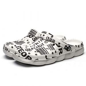 Unisexe Chaussures Sabots Respirant Homme Sabots Plastique Chaussures de Jardin D'Été Hommes Femmes Classic Pantoufles Anti-Glissement Sandales Chaussons Plage Hopital Jardin Été Pantoufles (CERYTHRINA, neuf)