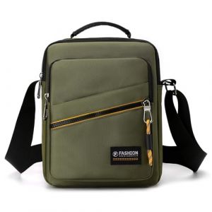 BAGZY Sac Bandouli&egrave;re Homme Petit Sac de Poitrine Homme Nylon Shoulder Bag &Eacute;tanche Messenger Bags 9,11 Pouces IPAD Crossbody Bag Avec Bandouli&egrave;re R&eacute;glable pour Usage Quotidien Business Voyage Vert (BAGZY, neuf)