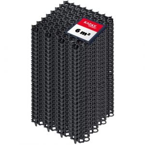 KADAX Dalles Stabilisatrices en Plastique 50 cm, Stabilisateurs de Gravier, Dalles à Engazonner pour Jardins, Grilles de Gazon (Noir, Lot de 24) (KADAX, neuf)