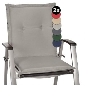 Beautissu Coussins de Jardin de Chaise Loft NL Gris Claire Set de 2-100x50x6cm &ndash; Coussin Exterieur Jardin &eacute;pais & Confortable &ndash; Coussin Dossier Bas (Brandvin, neuf)