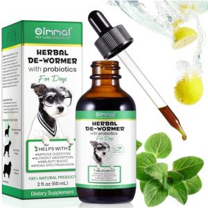 Onznoz Vermifuge Liquide pour Chien, Gouttes Vermifuges Naturelles À Base De Plantes pour Chiens, Favorise La Santé Et L'Hygiène Intestinale, Améliore La Digestion, Renforcement De L'Immunité 60Ml (TFX-Store, neuf)