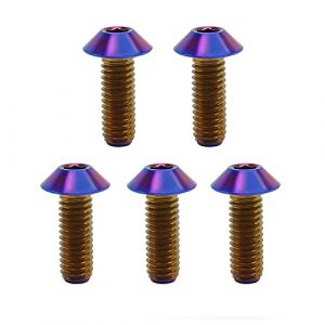 RISON Titanium Boulon M5x0.8x16mm Titan T&ecirc;te en d&ocirc;me Boulon &agrave; t&ecirc;te hexagonale interne Boulon br&ucirc;l&eacute; Bleu Vis en titane Boulon &agrave; t&ecirc;te pour v&eacute;lo Moto 5 pi&egrave;ces (SINO-SWISSTI, neuf)