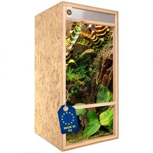 ITA Terrarium Haut 60x120x60 cm avec Ventilation Frontale & hygromètre intégré - Terrarium en Bois OSB-3 - pour Reptiles, Serpents, Amphibiens - Produit UE, certifié FSC (ITA HOME AND GARDEN, neuf)