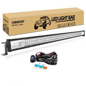RIGIDON 127 cm 50 pouces 648W barre lumineuse led avec 12V Faisceau de C&acirc;blage kit, Barres d'&eacute;clairage pour offroad V&eacute;hicules Voiture camions 4x4 SUV ATV, 6000K work light bar, feu antibrouillard (Sanyue-EU, neuf)