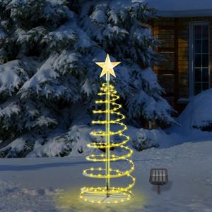 Sapin Lumineux Exterieur, Afenau 100 LEDs Sapin de No&euml;l Lumineux Ext&eacute;rieur, Imperm&eacute;able Sapin de Noel Artificiel Solaire, Decoration Noel Exterieur Solaire pour Jardins, Terrasses (Blanc Chaud) (QiBaoEU, neuf)
